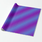 Op-Art Rigel blauw en fuschia Cadeaupapier (Uitgerold)