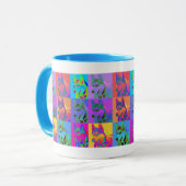 Op Art — Siberian Husky Mok (Voorkant links)