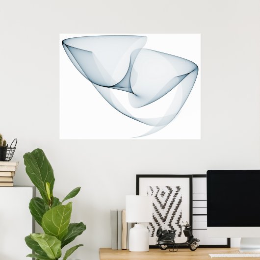Op Art Sine Curves Poster (Thuiskantoor)