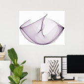 Op Art Sine Curves Three Violet Poster (Thuiskantoor)