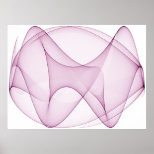 Op Art Sine Curves Twee Paarse Poster