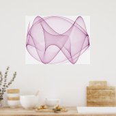 Op Art Sine krommen twee Paarse Poster (Keuken)