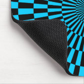 Op Art — Sky Blue en Black Muismat (Hoek)