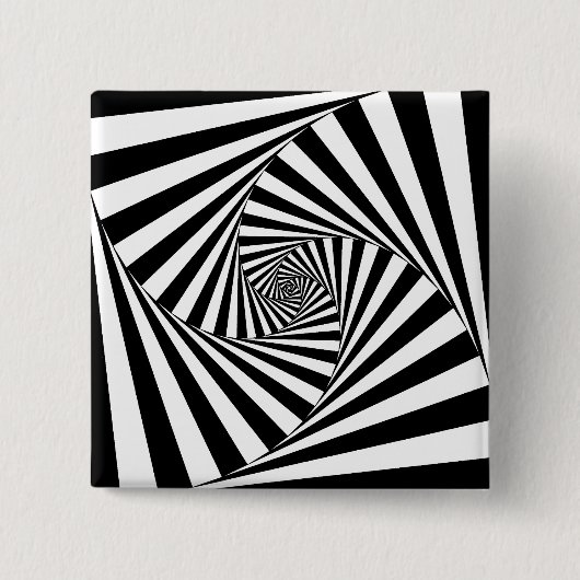 Op Art Spiral Vierkante Button 5,1 Cm (Voorkant)