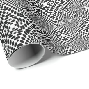 Op-Art Stippen Madhi Black en White Cadeaupapier