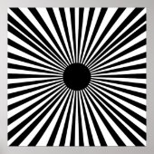 Op Art Sunburst – Zwart-wit Abstract Poster (Voorkant)