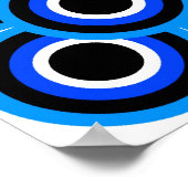 Op Art Thousand Eyes Blue Bleek Blue White Black Poster (Hoek)