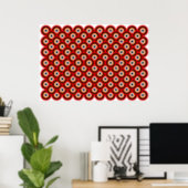 Op Art Thousand Eyes Red Oranje Black Poster (Home Office)