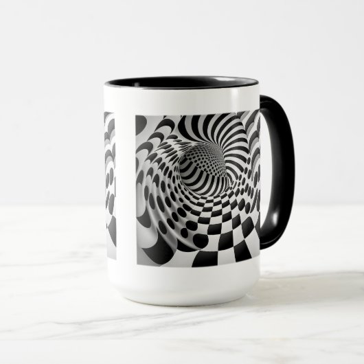 Op Art Tunnel Combo Mok, 15 oz Mok (Voorkant rechts)