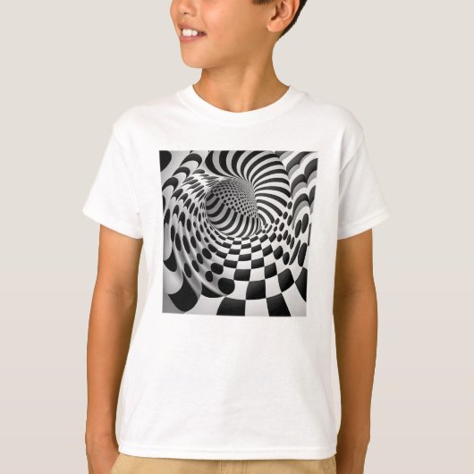 Op Art Tunnel Kinderen Basic T-Shirt (Voorkant)