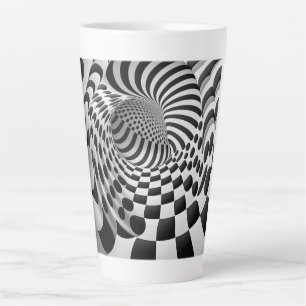 Op Art Tunnel Latte Mok