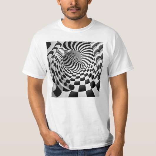 Op Art Tunnel Mannen Value T-Shirt (Voorkant)
