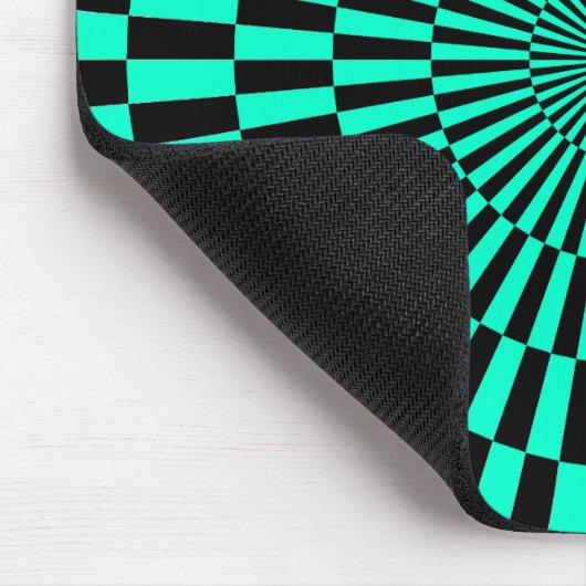 Op Art — Turquoise en Black Muismat (Hoek)
