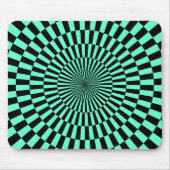 Op Art — Turquoise en Black Muismat (Voorkant)
