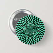 Op Art - Turquoise en Zwart Ronde Button 5,7 Cm (Voorkant /achterkant)