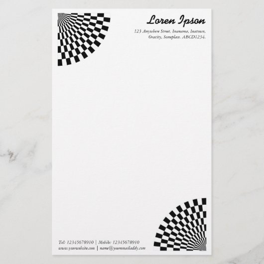 Op Art ventilator Briefpapier (Voorkant)