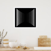 Op Art Vertical Bars White op Black Progressive 01 Poster (Keuken)