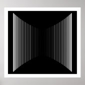 Op Art Vertical Bars White op Black Progressive 01 Poster (Voorkant)