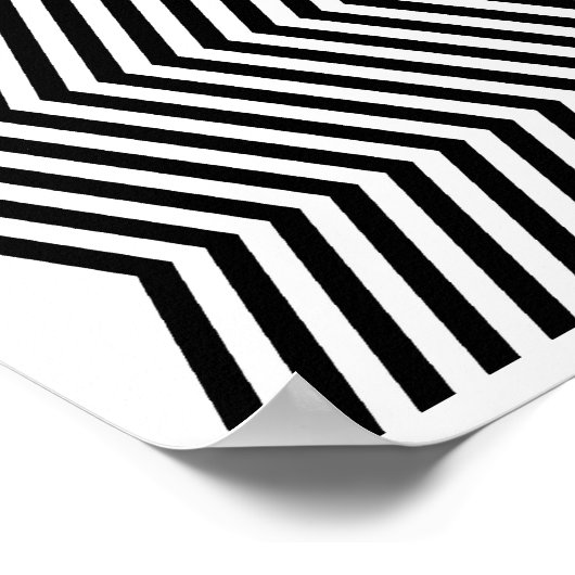 Op Art Vertical Zig Zag Twee Poster (Hoek)