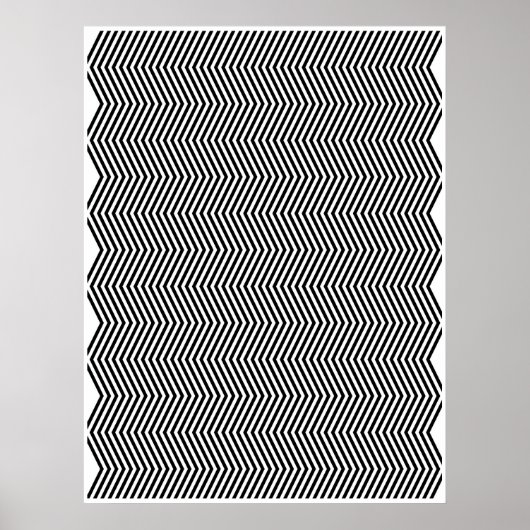 Op Art Vertical Zig Zag Twee Poster (Voorkant)