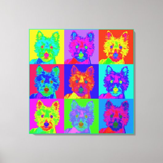 Op Art - West Highland Terrier Canvas Afdruk (Voorkant)
