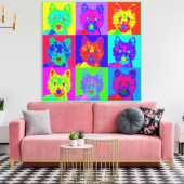 Op Art - West Highland Terrier Canvas Afdruk (Insitu (Woonkamer))