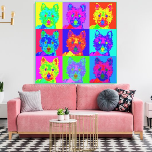 Op Art - West Highland Terrier Canvas Afdruk (Insitu (Woonkamer))
