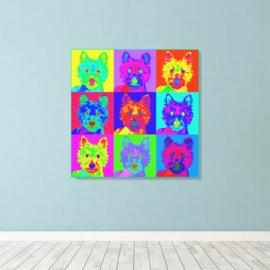 Op Art - West Highland Terrier Canvas Afdruk (Insitu (Houten vloer))