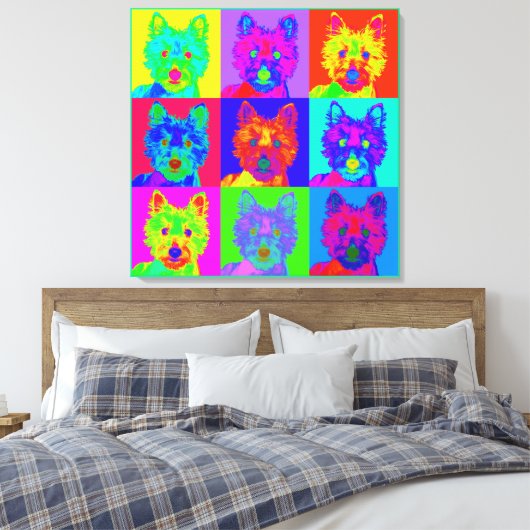 Op Art - West Highland Terrier Canvas Afdruk (Insitu (Slaapkamer))