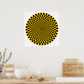 Op Art Wheel - Amber en Black Poster (Keuken)