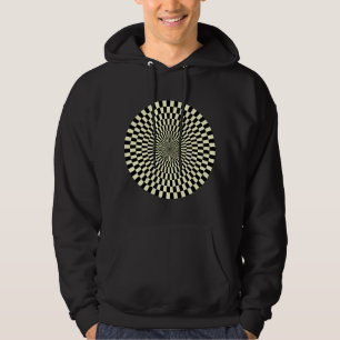 Op Art Wheel - Cream en Black Hoodie