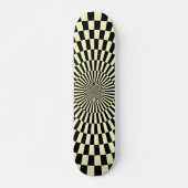 Op Art Wheel - Cream en Black Skateboard (Voorkant)