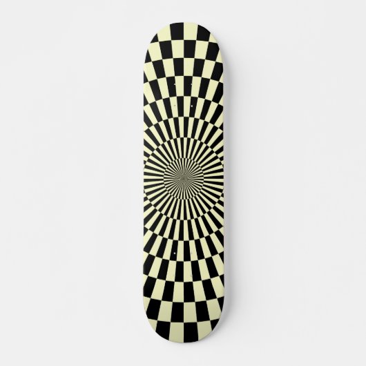 Op Art Wheel - Cream en Black Skateboard (Voorkant)