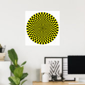 Op Art Wheel - Geel en Zwart Poster (Thuiskantoor)
