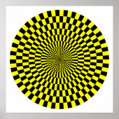 Op Art Wheel - Geel en Zwart Poster (Voorkant)