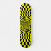 Op Art Wheel - Geel en Zwart Skateboard (Voorkant)