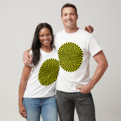 Op Art Wheel - Geel en Zwart T-shirt (Unisex)