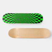 Op Art Wheel - groen en zwart Persoonlijk Skateboard (Horizontaal)