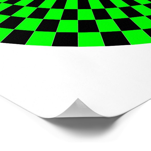 Op Art Wheel - groen en zwart Poster (Hoek)