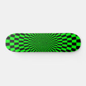 Op Art Wheel - groen en zwart Skateboard (Horizontaal)