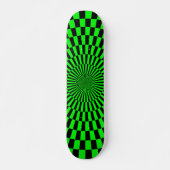 Op Art Wheel - groen en zwart Skateboard (Voorkant)