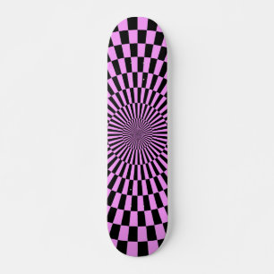Op Art Wheel - Licht Violet en Zwart Persoonlijk Skateboard