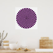 Op Art Wheel - Licht Violet en Zwart Poster (Keuken)