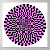 Op Art Wheel - Licht Violet en Zwart Poster (Voorkant)