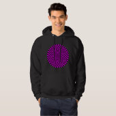 Op Art Wheel - Magenta en Black Hoodie (Voorkant volledig)