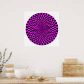 Op Art Wheel - Magenta en Black Poster (Keuken)