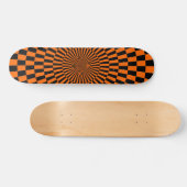 Op Art Wheel - Oranje en zwart Skateboard (Horizontaal)