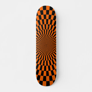 Op Art Wheel - Oranje en zwart Skateboard