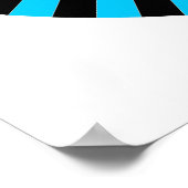 Op Art Wheel - Sky Blue en Black Poster (Hoek)