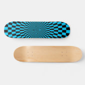 Op Art Wheel - Sky Blue en Black Skateboard (Horizontaal)